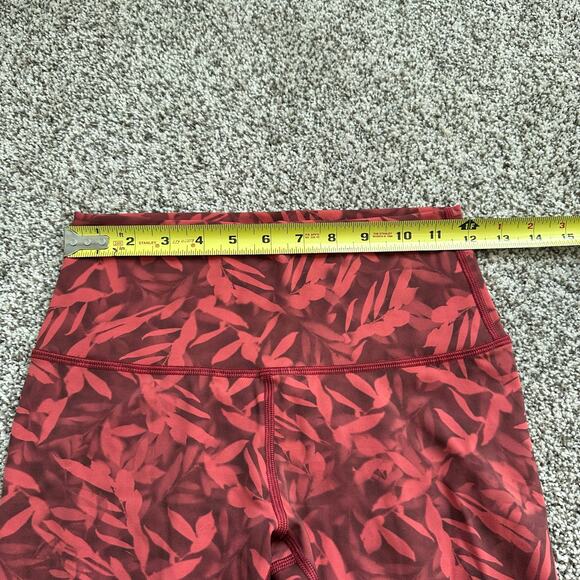 Lululemon pink & maroon floral leggings size 6 - Picture 8 of 9
